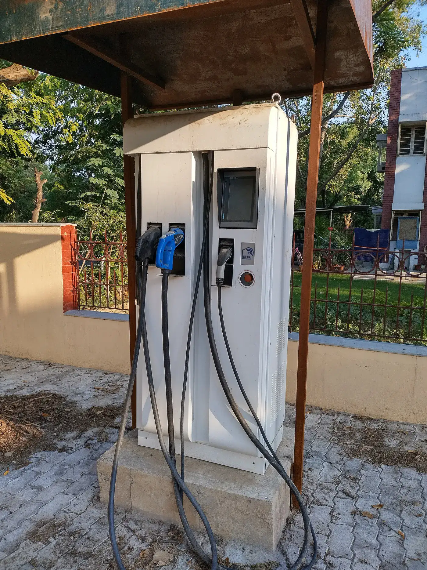 Car charging station on the IIT Kanpur campus